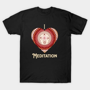 I Love Meditation Mandala Circle T-Shirt